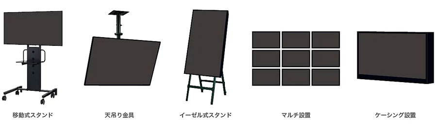 【特長2】幅広い用途や場所に合わせて選べる柔軟な設置性